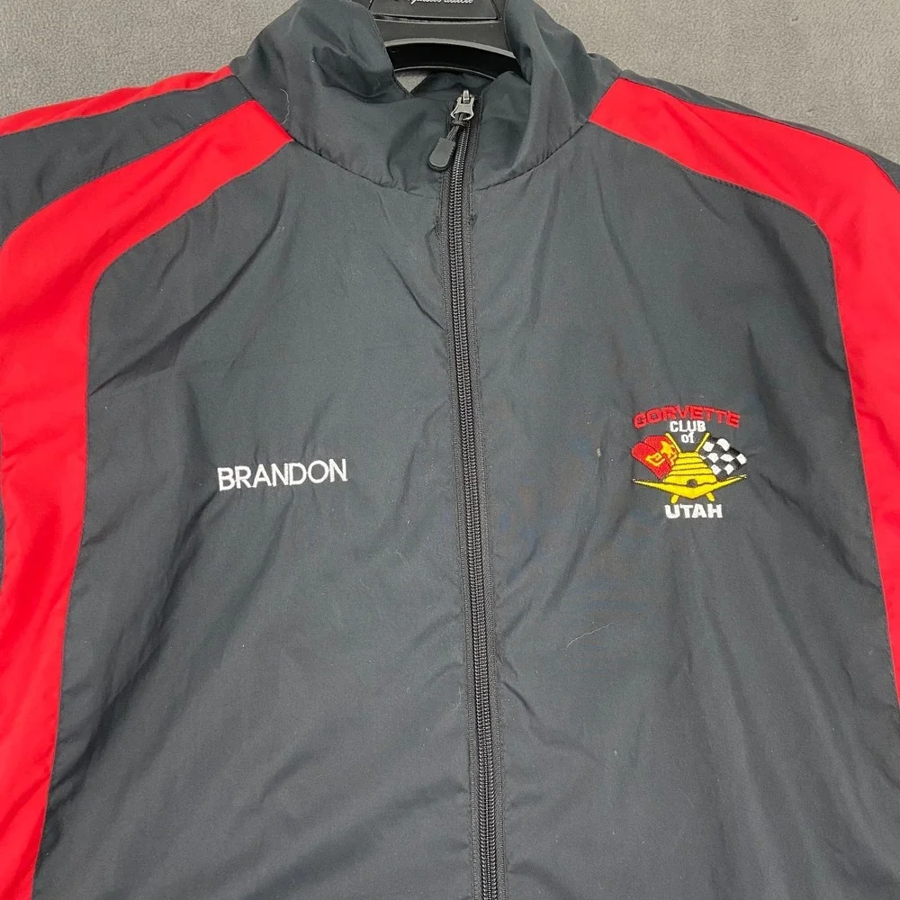 Sport Tek Corvette Club‎ Of Utah Jacket Mens XL Black Logo Brandon Full Zip